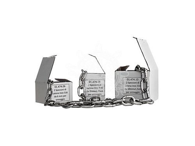 Spezzone catena in acciaio inox Aisi 316 - Ø 8 mm. -