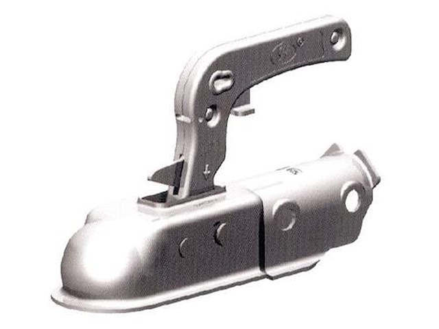 Gancio omologato 750 kg. per carrelli - Per tubo tondo Ø 35 mm. -