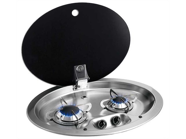 Piano di cottura / cestello con coperchio in cristallo fumè - ovale