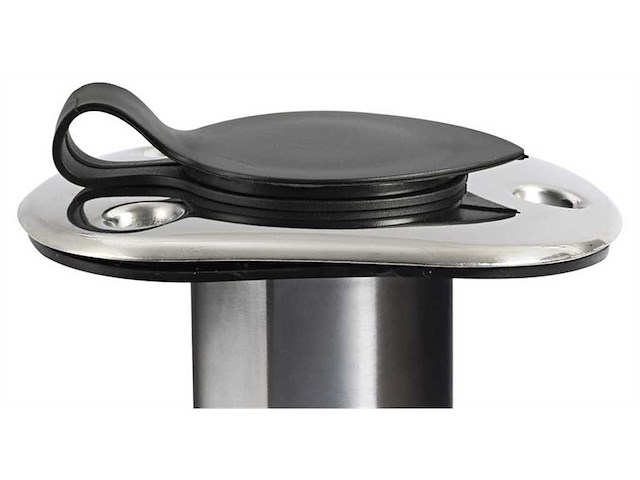 Portacanna ad incasso in acciaio inox - 90° tappo nero