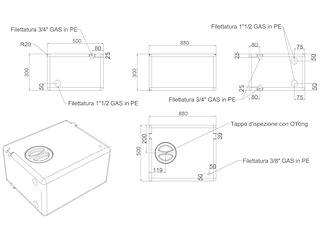 Serbatoio in polietilene rigido per acque nere - 130 Lt.