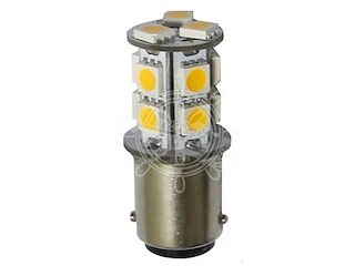 Lampadina a 12 led - attacco BA15D  - Pin paralleli - Luce Calda -