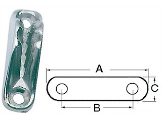 Strozzascotte in acciaio inox - 48 x 36 x 15 mm.