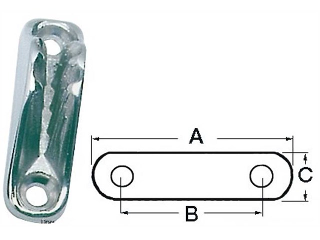 Strozzascotte in acciaio inox - 48 x 36 x 15 mm.