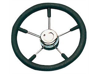 Volante in poliuretano ed acciaio colore nero 320 mm