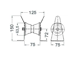 Musone di prua per delfiniera - largo -