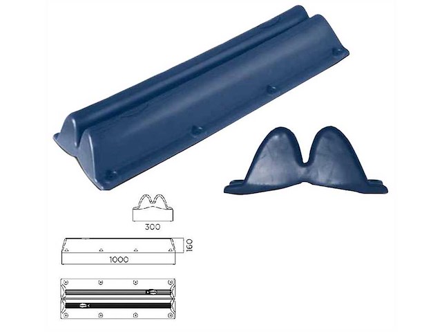 Paracolpi da pontile sistema zero - 1000 mm blu