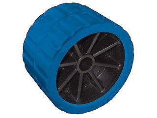 Rullo laterale per carrelli - 120 x 75 mm. / Foro 15 mm - Blu