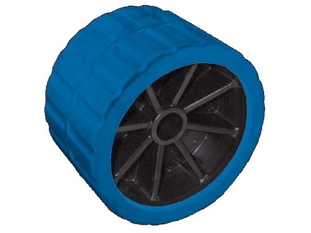 Rullo laterale per carrelli - 120 x 75 mm. / Foro 15 mm - Blu