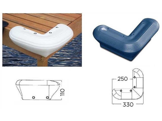 Paracolpi da pontile BEND FENDER - 330 mm blu