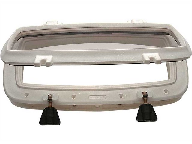 Oblò apribile con scolo acqua incorporato - Bianco 400 x 200 mm