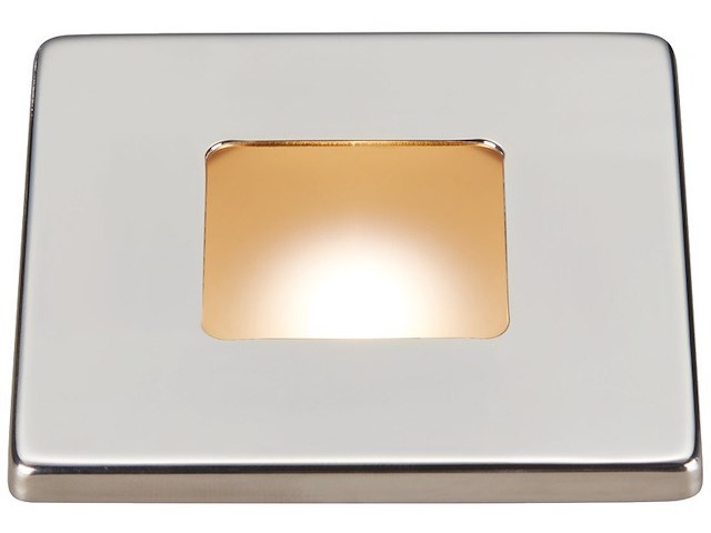 Plafoniera LED bianca e rossa ad incasso - ghiera inox -