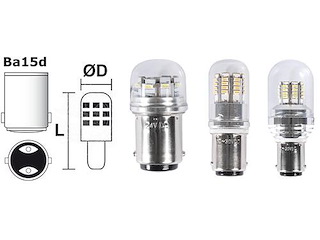 Lampadina BA15D per faretti + copertura vetro - 1,5 W -