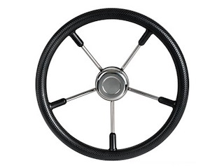 Volante in poliuretano ed acciaio colore nero 400 mm