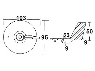 Pinna zinco 25 / 35 / 45 / 50 Hp - HONDA -