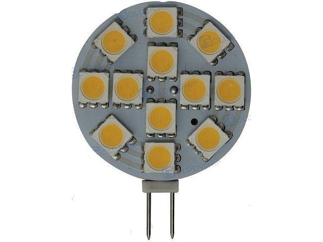 Lampadina a 12 led Ø 30 mm. - ricambio G4 - Luce calda -