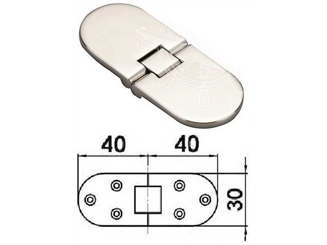 Cerniera cieca per tavoli ribaltabili 80 x 30 x 3 mm