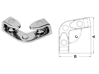 Passacavo angolare a rulli con prigionieri - 120 °