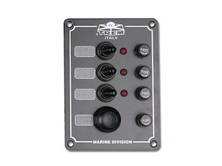 Pannello elettrico "Boat" 3 interruttori + puls. tromba + Led