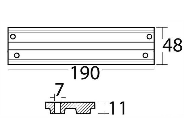 Anodo per barra motori alluminio