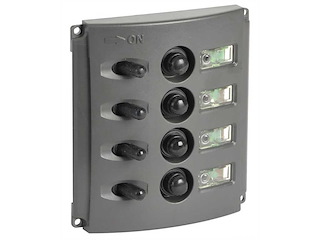 Pannello elettrico con doppio LED - 4 interruttori -