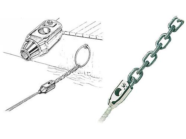 Giunto per collegare cima / catena - per catena 6 mm. -