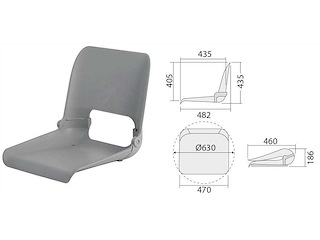 Sedile con schienale ribaltabile e imbottitura sfilabile - Solo scocca