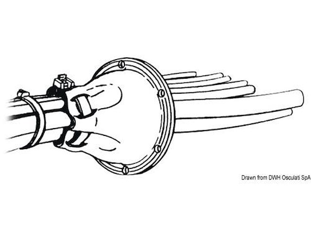 Cuffia conica passacavi in pvc bianca