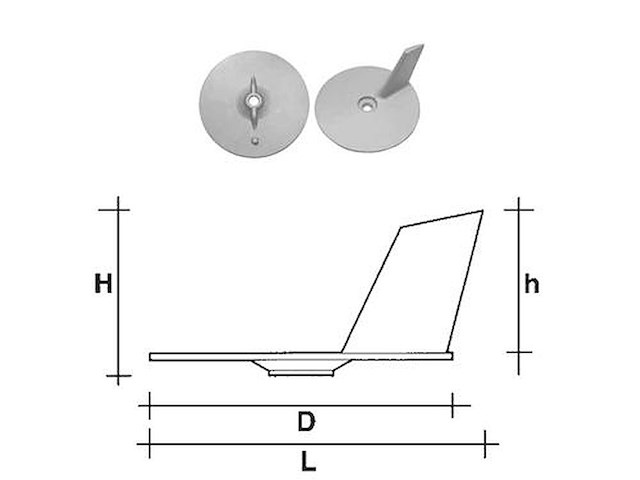 Pinna 25 / 60 Hp zinco - YAMAHA -