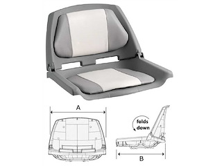 Sedile in polietilene con schienale ribaltabile - Grigio/Bianco