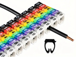 Marcatori numerici colorati per cavi elettrici