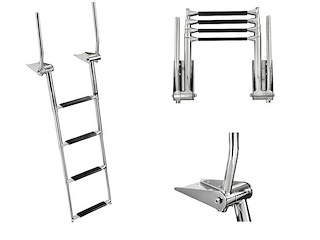 Scaletta telescopica EasyUp sopra plancetta con maniglie abbattibili