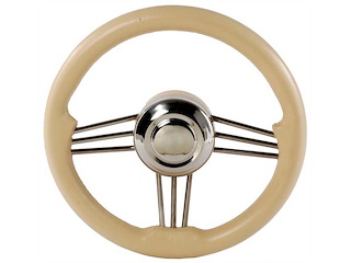 Volante a 3 razze inox - Corona crema