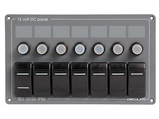 Pannello elettrico 7 interruttori riarmabili - Orizzontale -