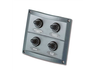 Pannello elettrico "Pilot" 4 interruttori nero