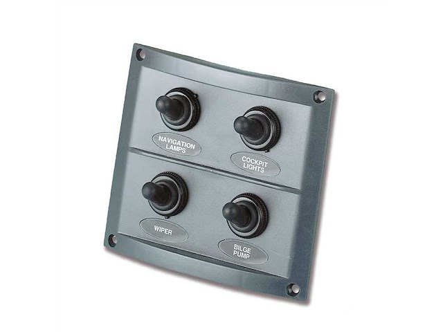 Pannello elettrico "Pilot" 4 interruttori nero