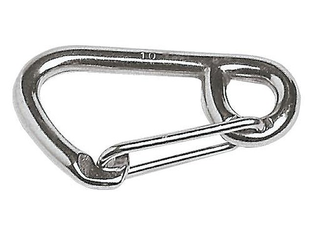 Moschettone grande apertura - fermo a molla 8 x 80 mm