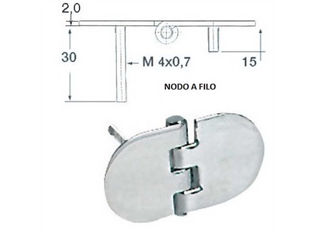 Cerniera con prigionieri - Rovesciata + nodo a filo