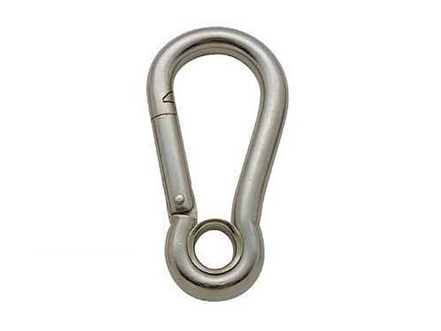 Moschettone con anello in acciaio inox 8 x 80 mm