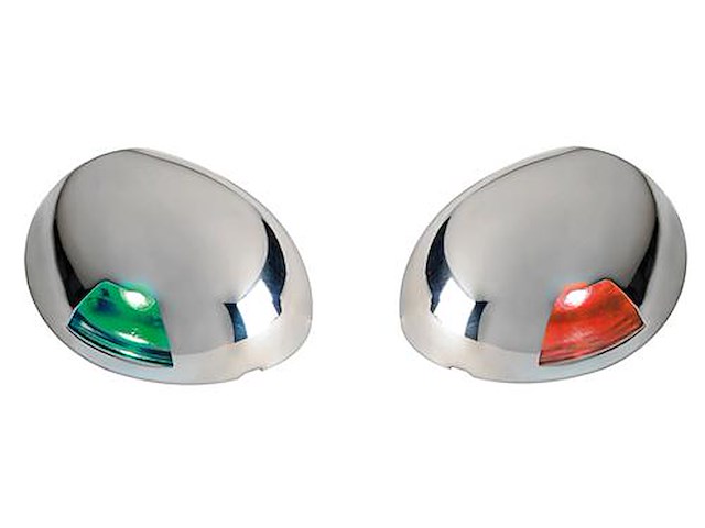 Fanale in acciaio inox luce LED - Verde montaggio in piano