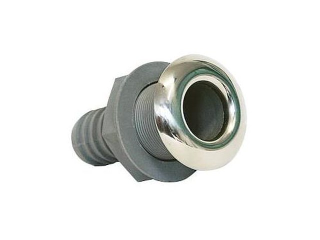 Ombrinale / Scarico a mare in nylon ed acciaio inox - 13 mm. -