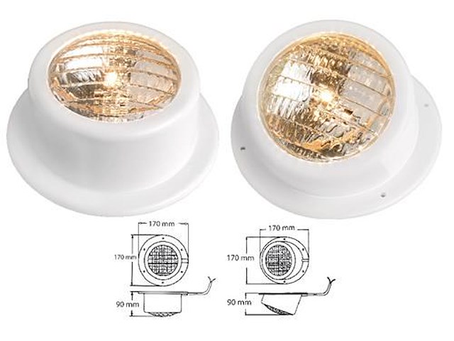 Faro da plancetta completamente stagno - Dritto - 24 Volt, 50 Watt - 