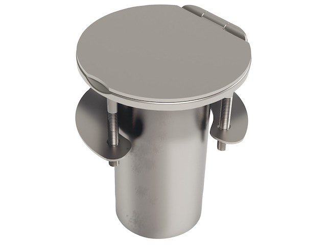 Boccola da incasso inclinata con cop. a cerniera - Ø 38 mm. -