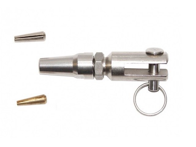 Terminale per impiombature a forcella - Per cavi Ø 6 mm. -