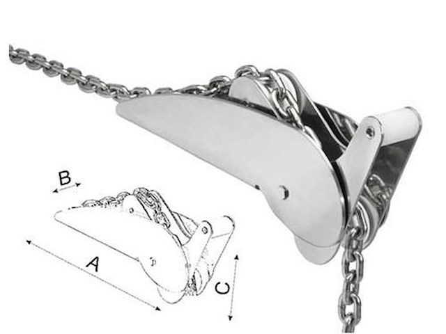 Musone CAN basculante in acciaio inox lucidato - 495 mm. - 