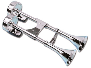 Tromba con cornetto in acciaio inox - Doppia -