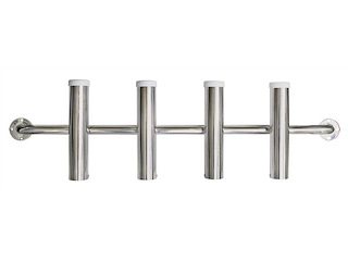 Portacanna inox a parete a 4 posti