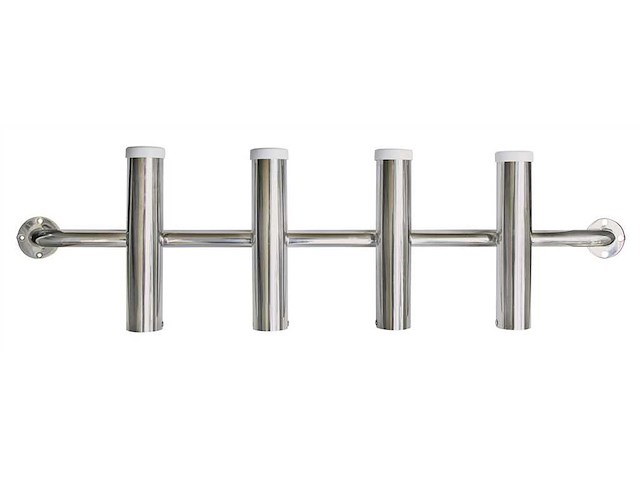 Portacanna inox a parete a 4 posti