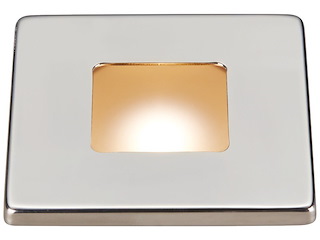 Plafoniera LED bianca e rossa ad incasso dimmerabile - ghiera inox -