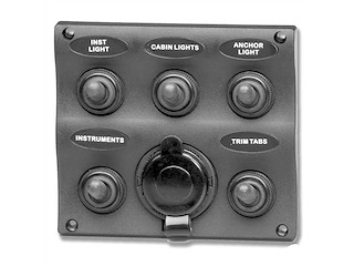 Pannello elettrico "Pilot" 5 interruttori + accendisigari